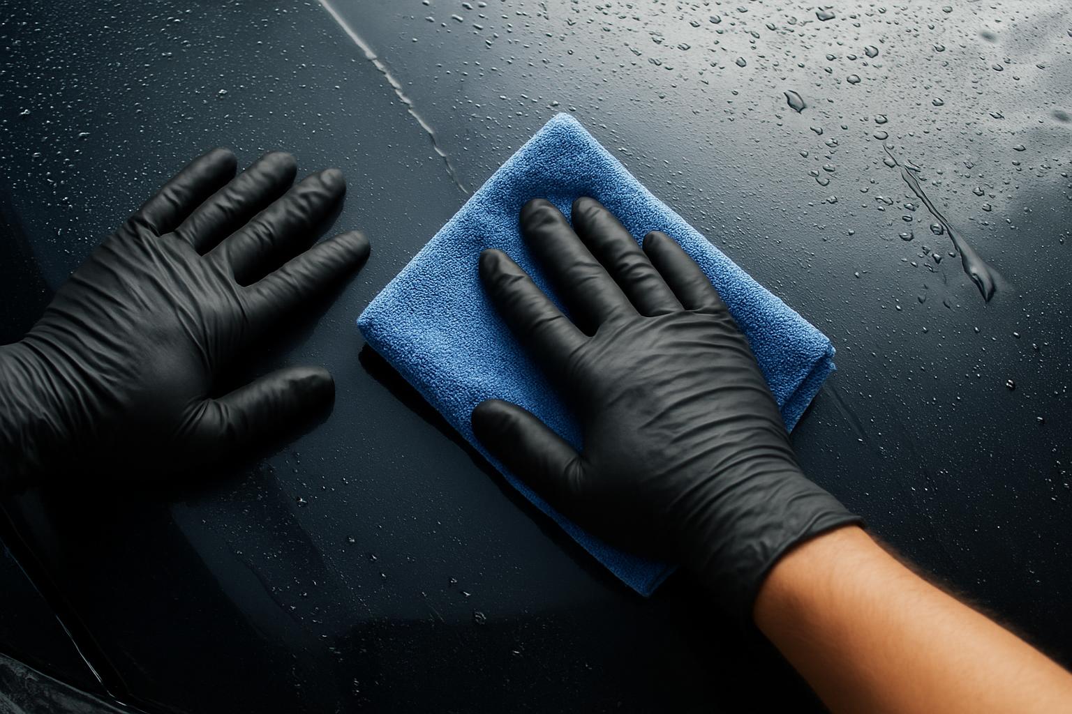 Car receiving a careful exterior wash